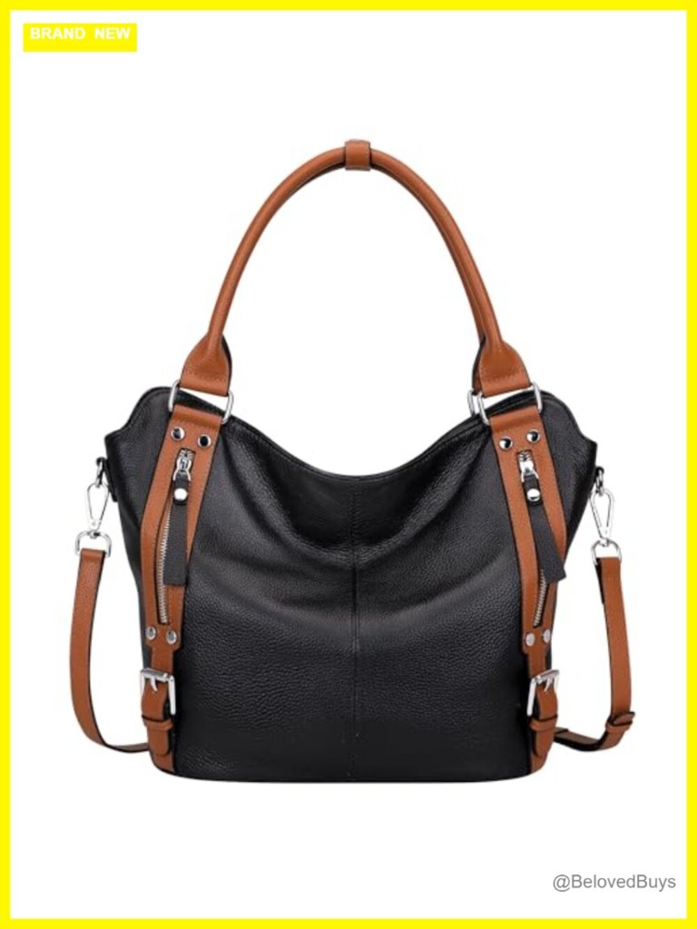 Genuine Leather Large Hobo Tote Purse with Multi Pockets